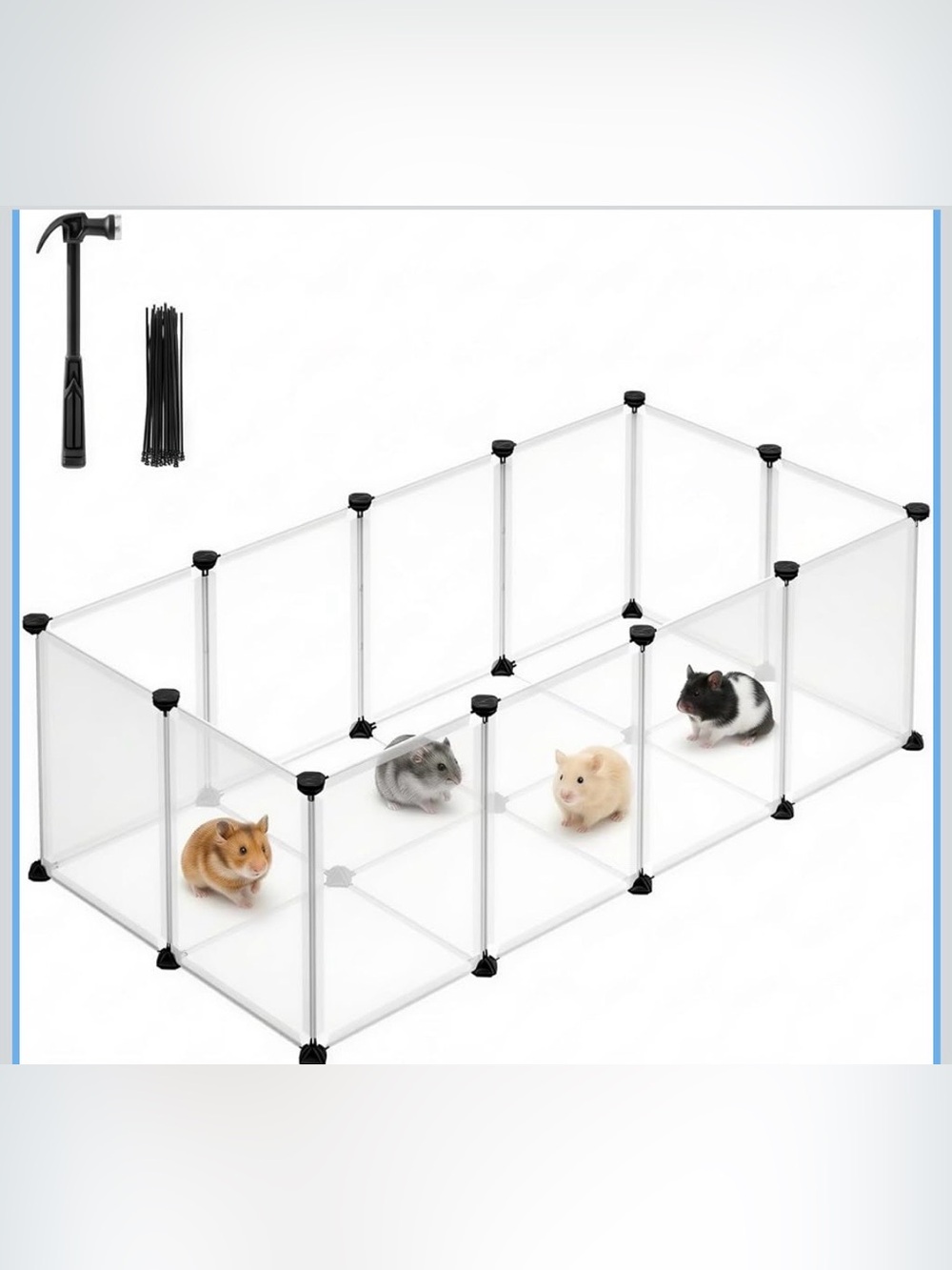 SONGMICS Pet Playpen with Floor, Small Animal Playpen
Pet Fence Indoor, DIY Plas